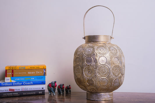 Metal Medium Lantern (Golden) Makran Lantern (Dotted)