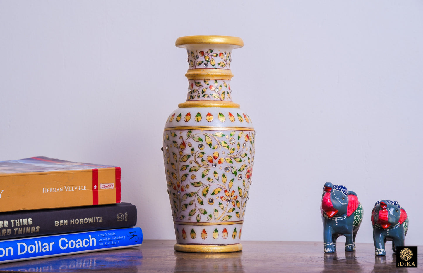 Marble Vase with Full Flower