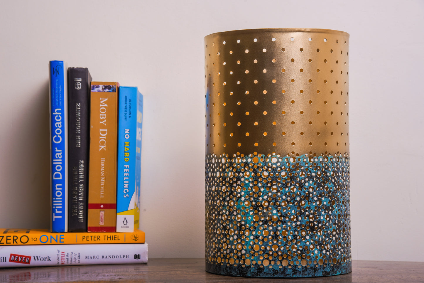 Metal Votive Golden Blue Colour