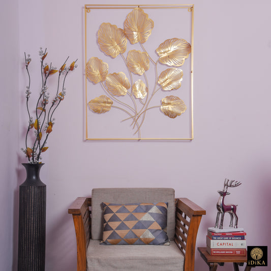 Metal Leaves with 10 Leaves (Large) (Golden)