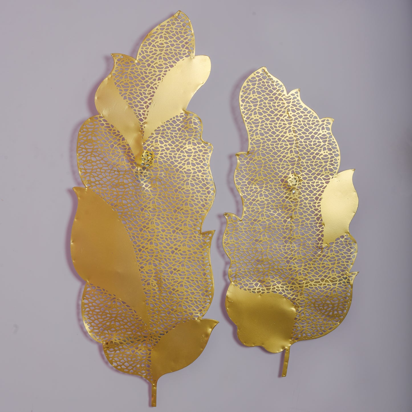 Two Metal Leaves (Large Set of 2) (Golden)